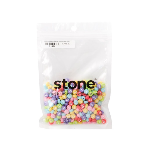 [31904] Acrilico separador redondo letras mix blanco 4x7mm x50g