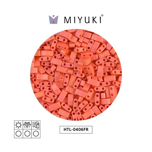 [16734] Miyuki half tila 5x2.3x1.9mm HTL0406FR mate opaco naranja x 50g