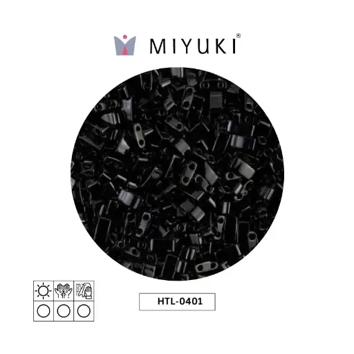 [30020] Miyuki half tila 5x2.3x1.9mm HTL0401 negro x 50g