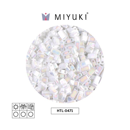 [18752] Miyuki half tila 5x2.3x1.9mm HTL0471 blanco perla AB x 50g
