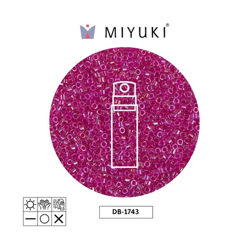 [13045] Miyuki delica 11/0 DB1743 hot rosado forrado cristal AB x 10g