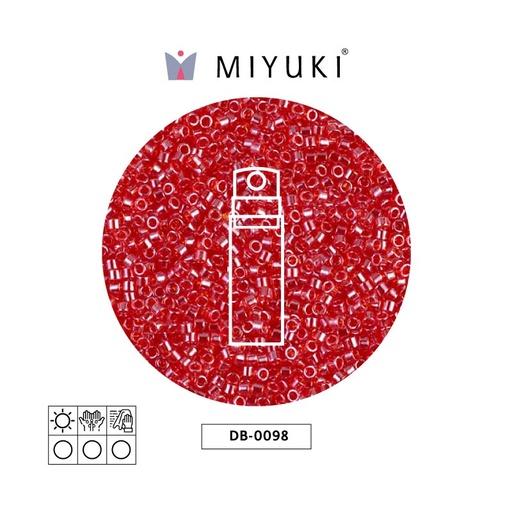 [15702] Miyuki delica 11/0 DB0098 transparente claro rojo lusterr x 10g