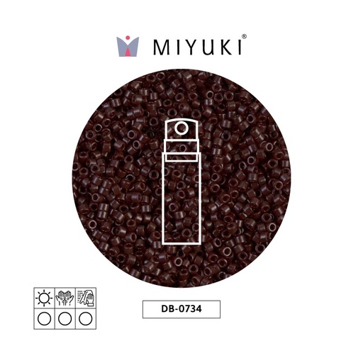 [29615] Miyuki delica 11/0 DB0734 opaco chocolate café x 10g