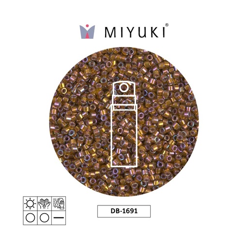 [24889] Miyuki delica 11/0 DB1691 plateado forrado glazed oscuro saffron AB x 10g