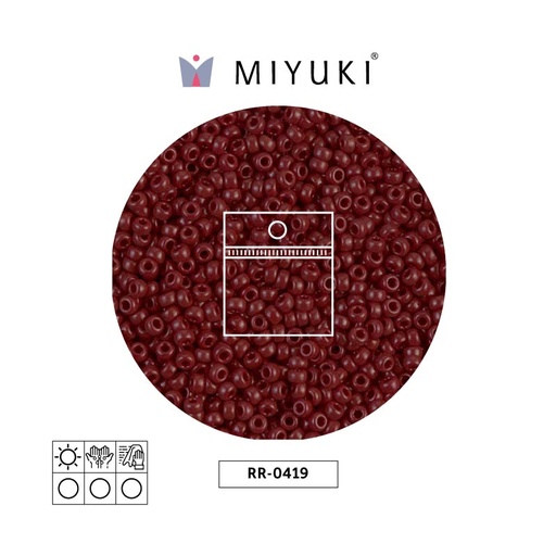[23070] Mostacilla Miyuki rocalla 11/0 RR0419 opaco rojo café x 25g