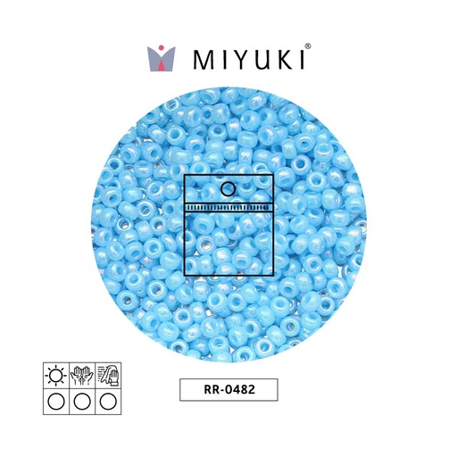 [14593] Mostacilla Miyuki rocalla 11/0 RR0482 opaco azul turquesa azul AB x 25g