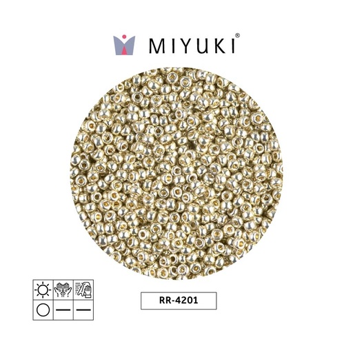Mostacilla Miyuki rocalla 11/0 RR4201 galvanizado plateado x 250g