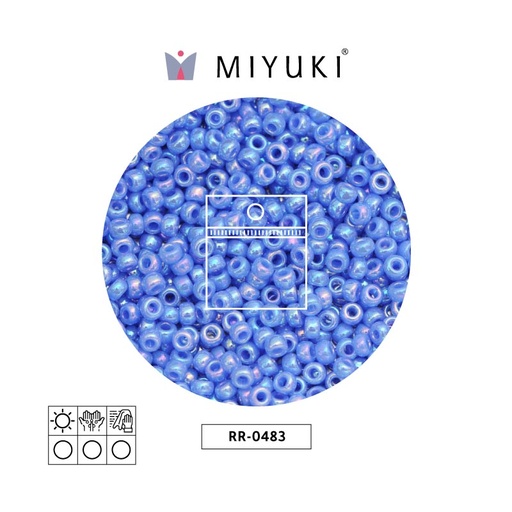 [26643] Mostacilla Miyuki rocalla 11/0 RR0483 opaco azul AB x 25g