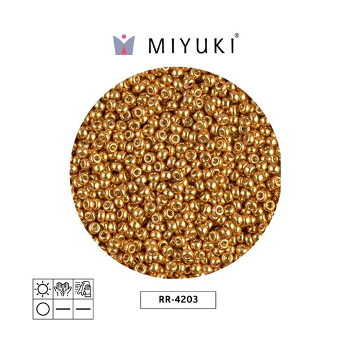 [15370] Mostacilla Miyuki rocalla 11/0 RR4203 galvanizado amarillo dorado x 250gr