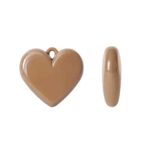 [22402] Dije corazón abaco chicle 3x3.5cm café x und